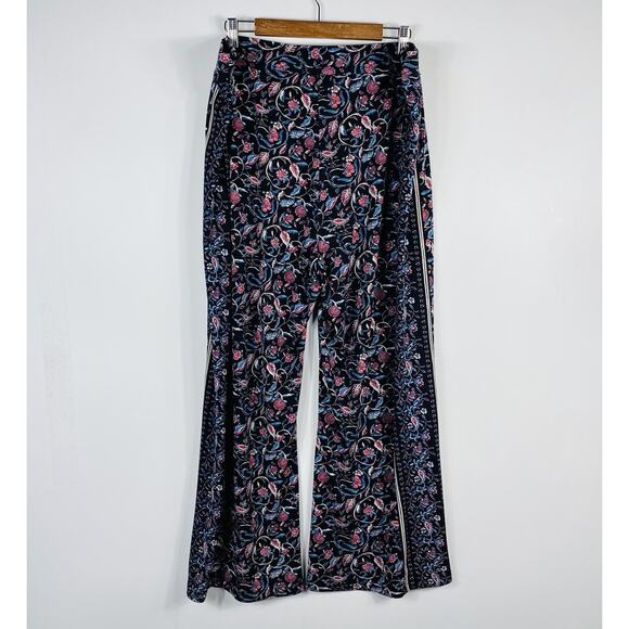 Roz & Ali Plus Size 2X Floral Print Wide Leg Pull On Pants Black - Picture 2 of 5